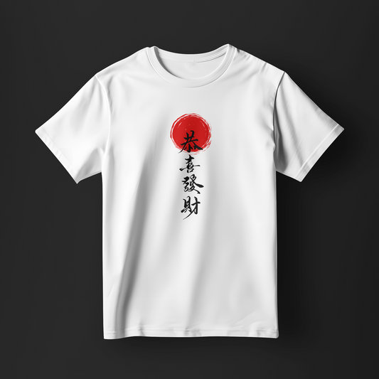 Tricou -  Soare roșu & simboluri asiatice